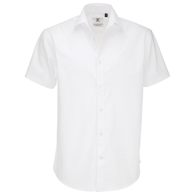 Košulja muška kratki rukavi B&C Black Tie 135g bijela L!!