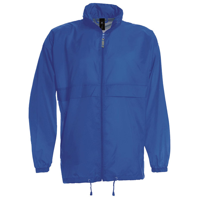 Vjetrovka s kapuljačom zip unisex B&C Sirocco zagrebačko plava 3XL!!