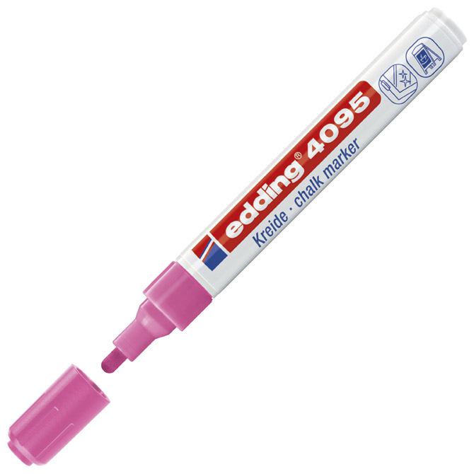 Marker-kreda za staklo 2-3 mm Edding 4095 neon rozi