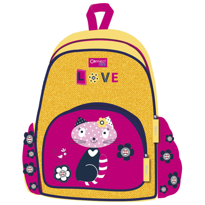 Ruksak vrtićki Cat love Connect žuto-rozi!!