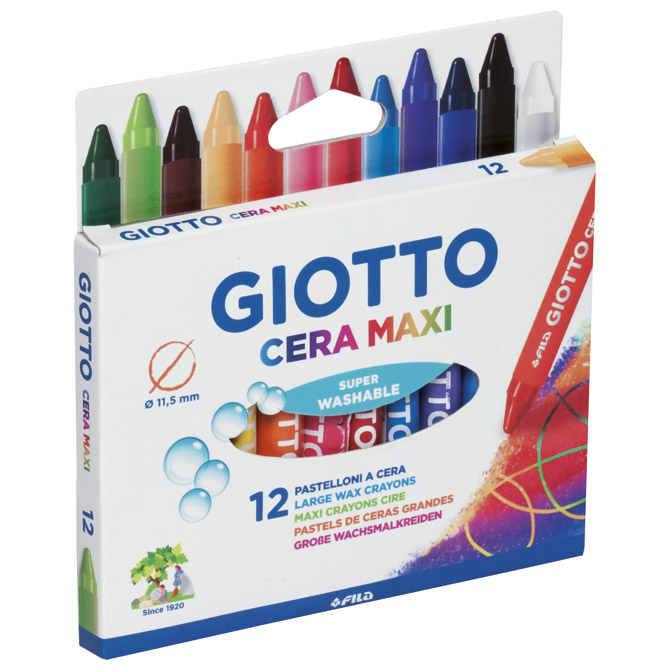 Boje voštane 12boja kartonska kutija Cera Maxi Fila 291200 blister!!