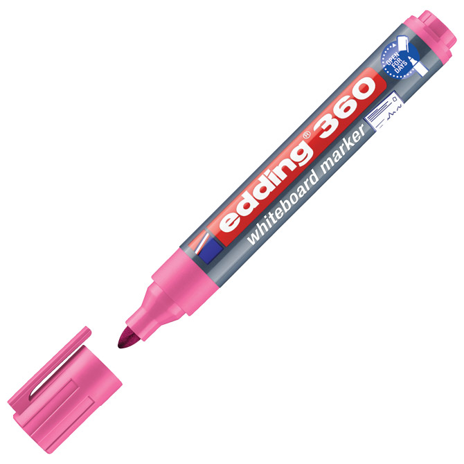 Marker za bijelu ploču 1,5-3 mm Edding 360 rozi