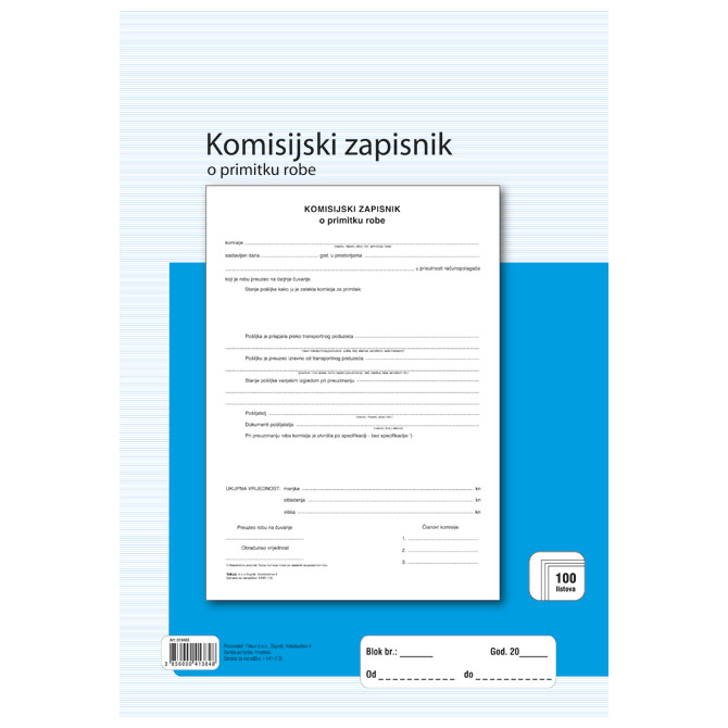 Obrazac I-141 komisijski zapisnik o primitku robe Fokus!!