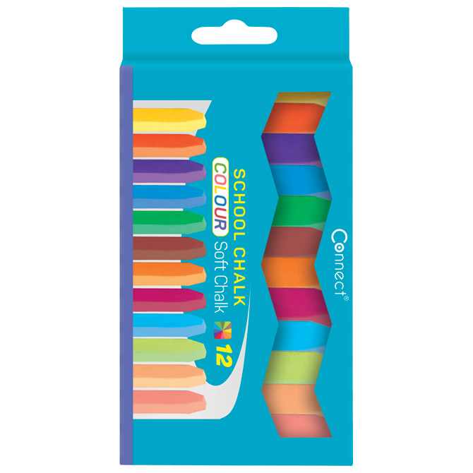 Kreda školska četvrtasta soft 12boja Connect blister!!