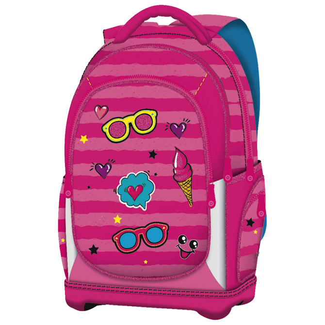 Ruksak školski anatomski lagan Happy Patch Connect rozi!!