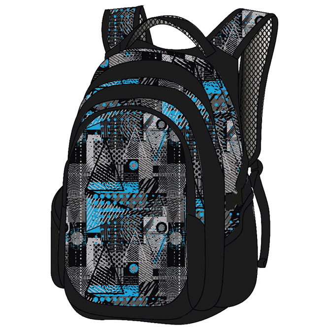 Ruksak školski Smart Top Cool 02 Connect crno-sivo-plavi!!