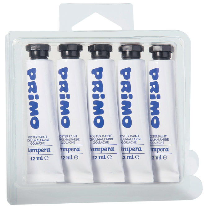 Boja tempera 12 ml aluminijska tuba pk5 Primo 440TRA100 bijela blister