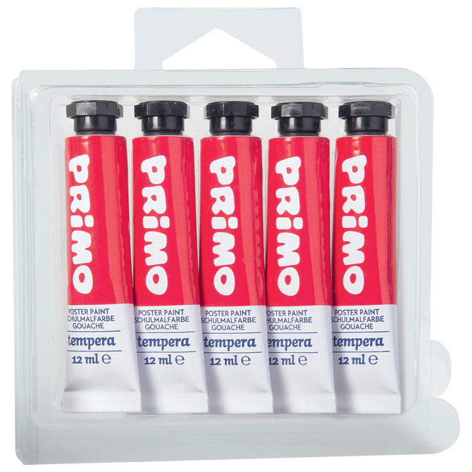Boja tempera 12 ml aluminijska tuba pk5 Primo 440TRA310 crvena karmin blister