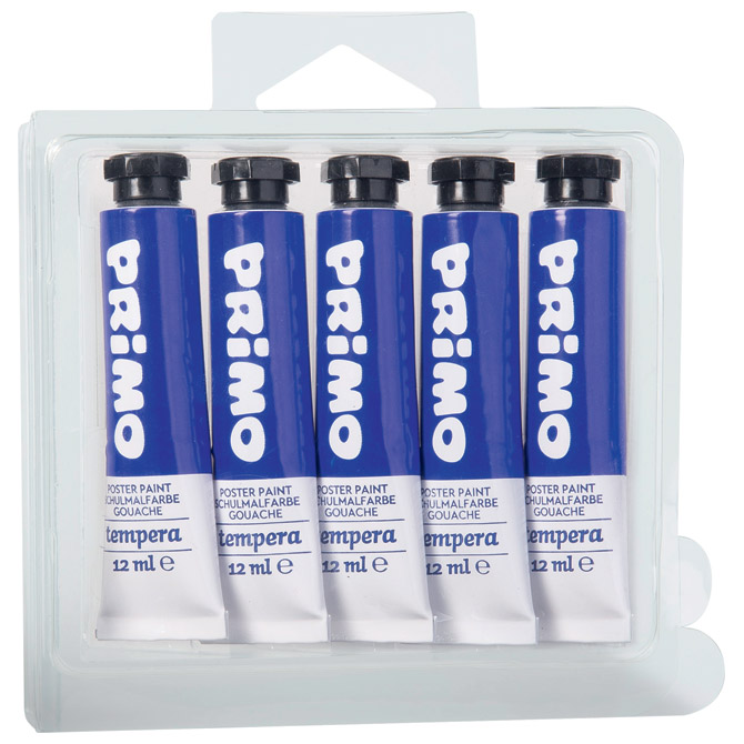 Boja tempera 12ml aluminijska tuba pk5 Primo 440TRA500 tamnoplava blister