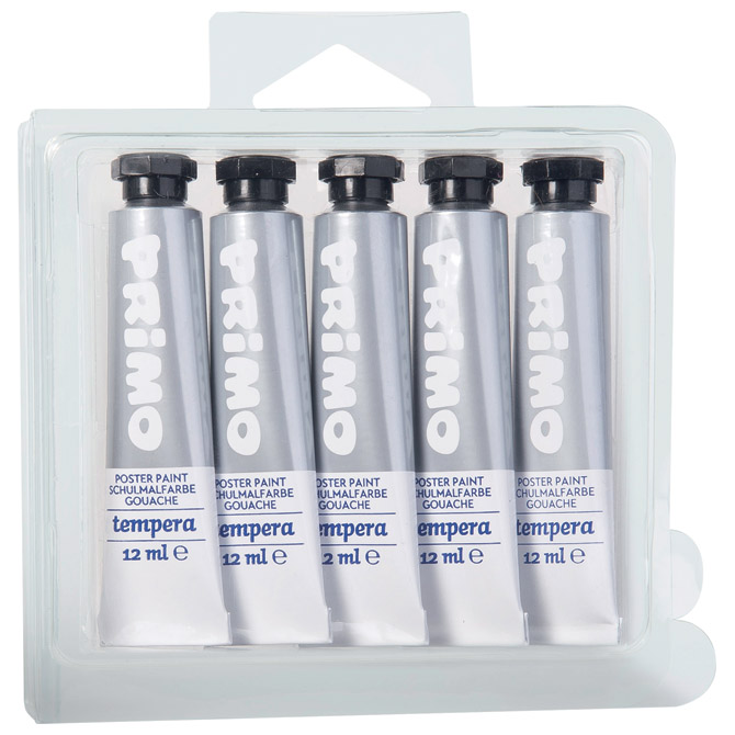 Boja tempera 12ml aluminijska tuba pk5 Primo 440TRA910 srebrna blister!!