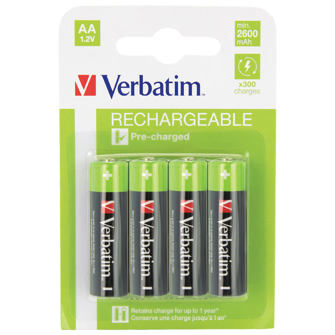 Baterija za punjenje 1,2V AA pk4 Verbatim 49941 LR6 blister!!