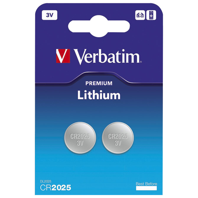 Baterija litij dugmasta 3V pk2 CR2025 Verbatim 49935 blister!!