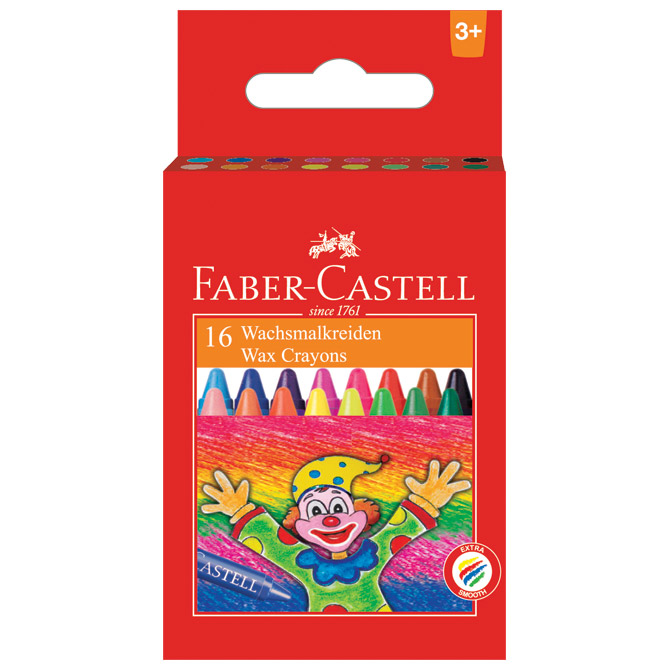 Boje voštane 16boja kartonska kutija Faber Castell 120050 blister!!