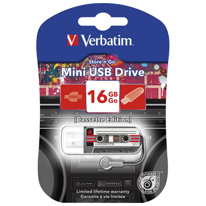 Memorija USB 16GB Store'n'Go mini Cassette Verbatim 49397 crna blister!!