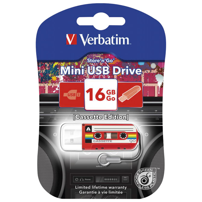 Memorija USB 16GB Store'n'Go mini Cassette Verbatim 49398 crvena blister!!