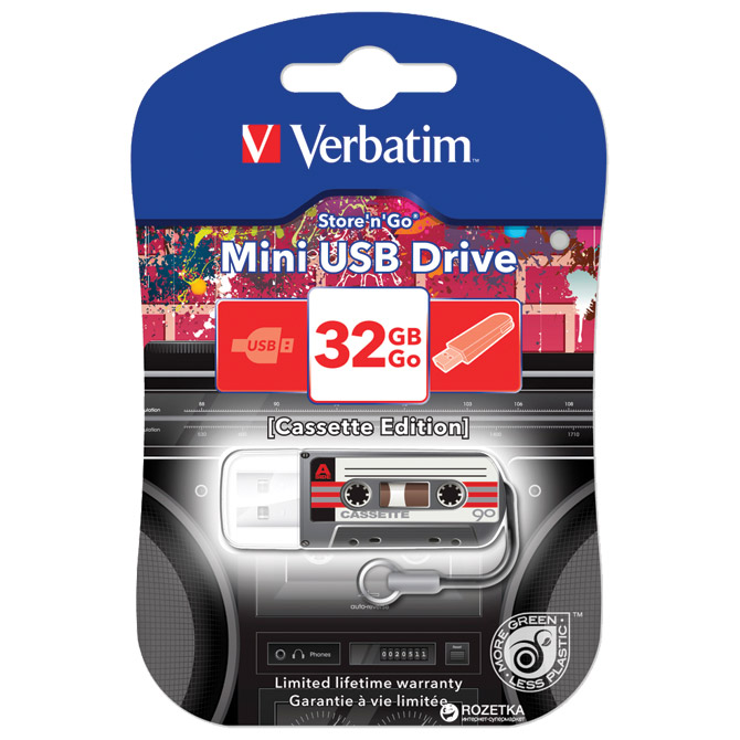 Memorija USB 32GB Store'n'Go mini Cassette mini Verbatim 49391 crna blister!!