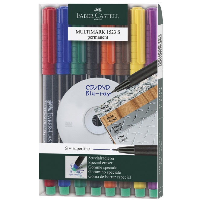 Marker permanentni 0,4 mm Multimark Faber-Castell 152309/8boja