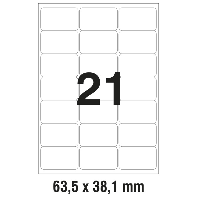 Etikete LK  63,5x38,1 mm polyester pk25L Zweckform L7560-25 prozirne