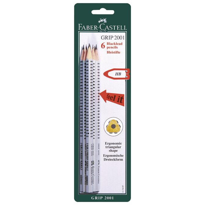 Olovka grafitna HB Grip 2001 pk6 Faber Castell 117697 blister!!