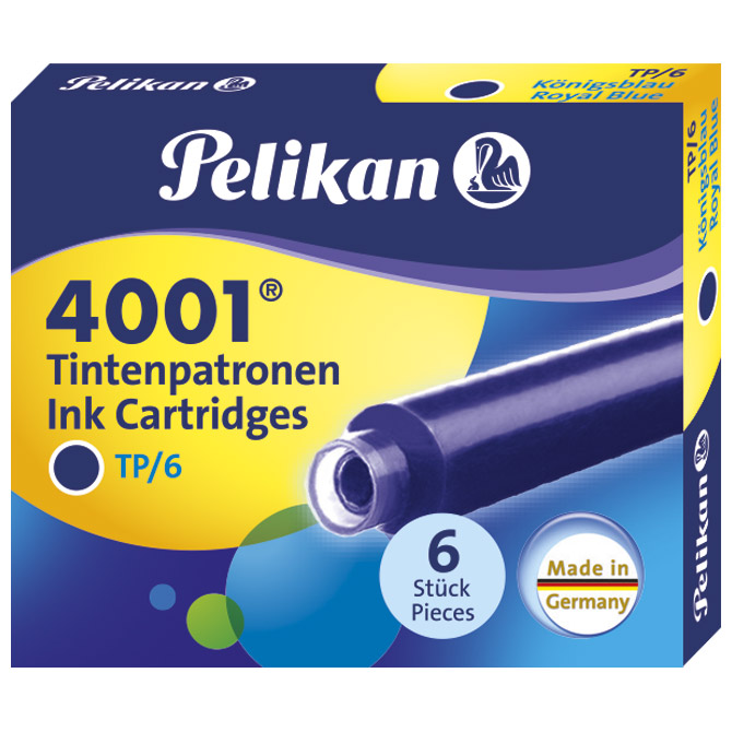 Tinta za nalivpero patrone pk6 4001 Pelikan 301176 plava
