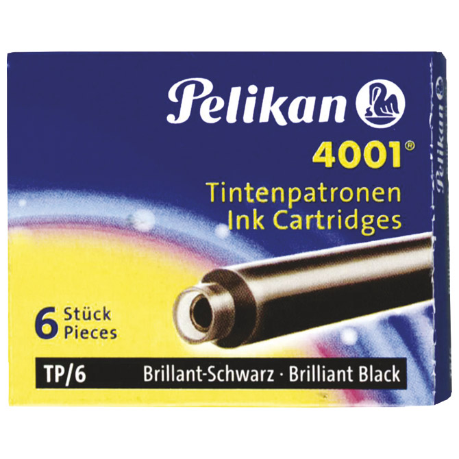 Tinta za nalivpero patrone pk6 4001 Pelikan 301218 (100401546) crna
