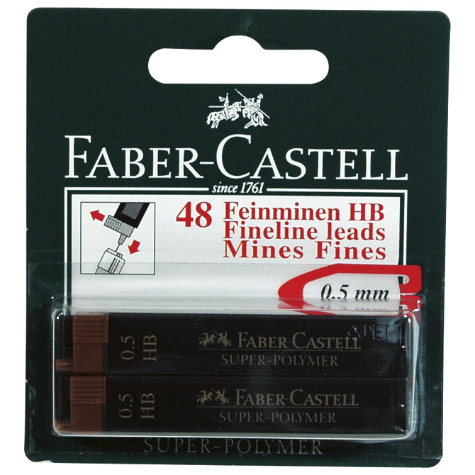 Mine 0,5mm HB super polymer pk4 Faber Castell blister!!
