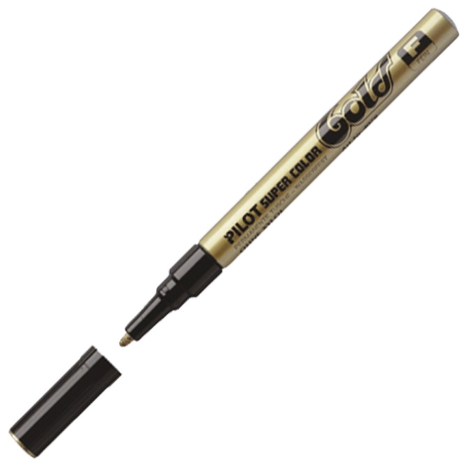 Marker permanentni 1 mm okrugli vrh Super Color Pilot SC-G-F zlatni