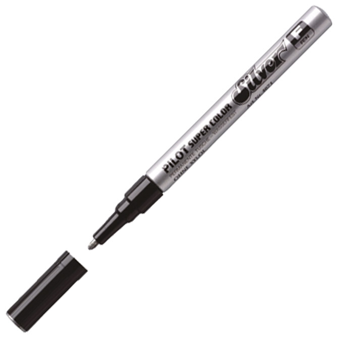 Marker permanentni 1 mm okrugli vrh Super Color Pilot SC-S-F srebrni