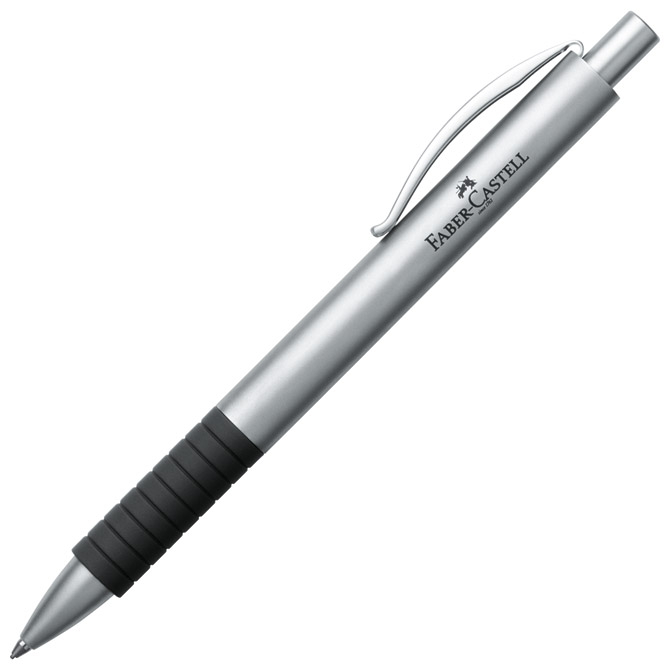 Olovka kemijska grip Essentio Metal Faber-Castell 148472 mat srebrno-crna!!
