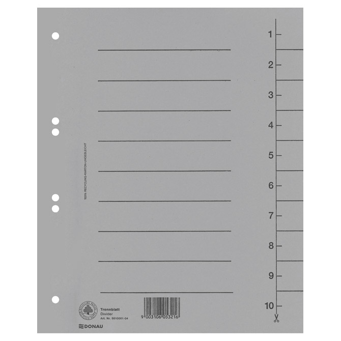 Pregrada kartonska A4 250g Donau 8610001-13 siva!!