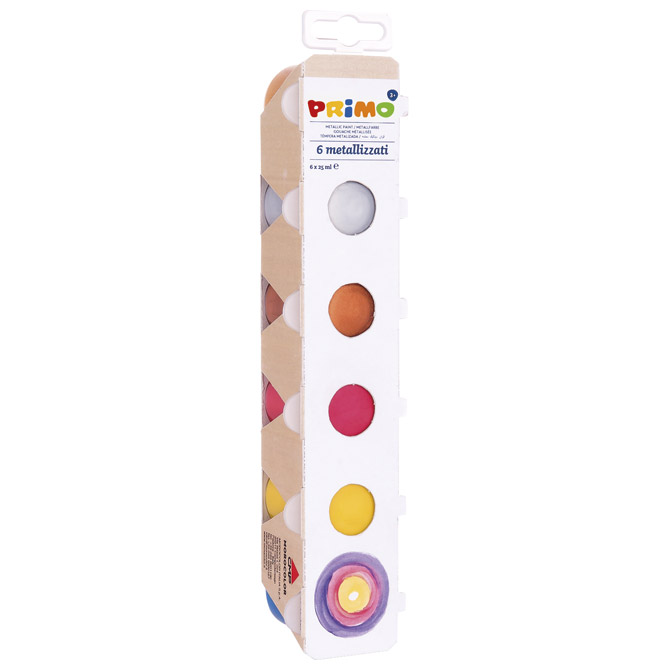 Boja tempera gvaš 25ml u čaši 6boja Primo 231TM6E metalik