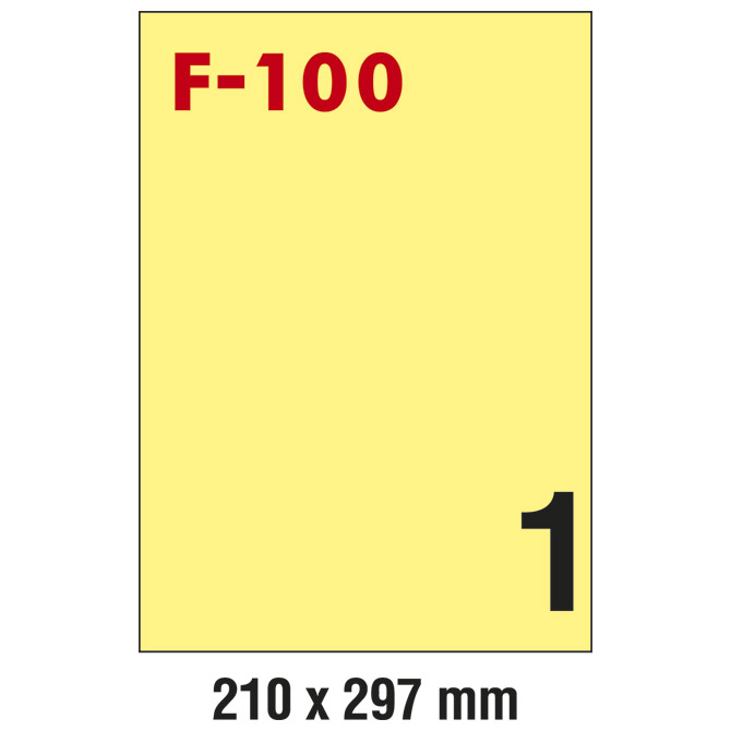 Etikete ILK 210x297 mm pk100L Fornax F-100 žute