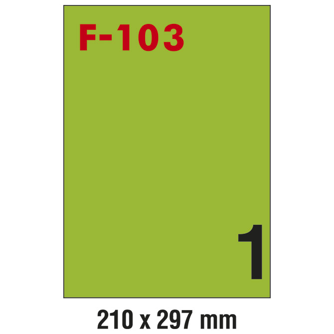 Etikete ILK 210x297 mm pk100L Fornax F-103 zelene