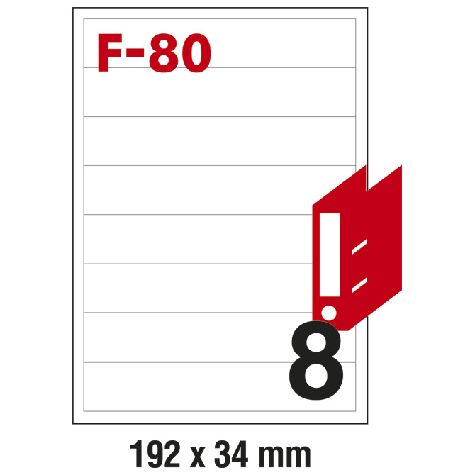 Etikete ILK za registratore 192x34 mm pk100L Fornax F-80
