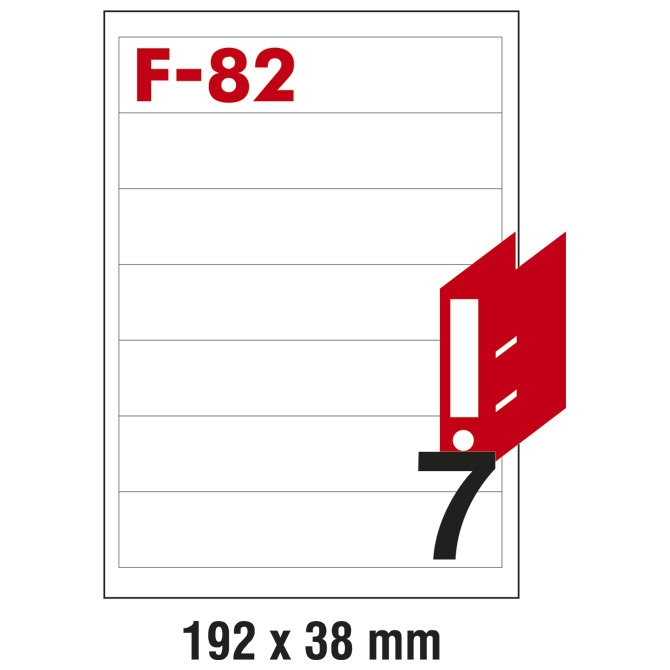Etikete ILK za registratore 192x38 mm pk100L Fornax F-82