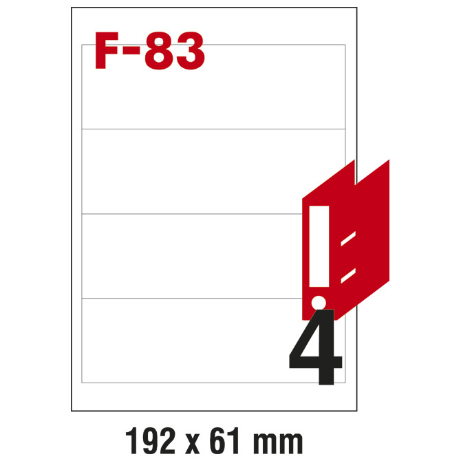 Etikete ILK za registratore 192x61 mm pk100L Fornax F-83