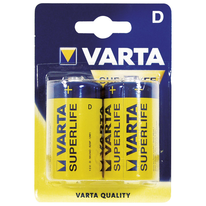 Baterija cink-karbon 1,5V D Superlife pk2 Varta R20!!