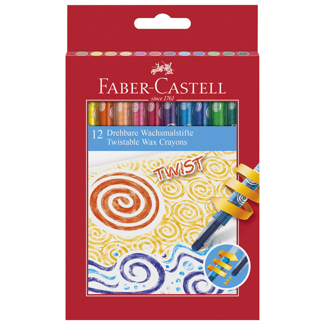 Boje voštane 12boja kartonska kutija okretne Faber-Castell 120003 blister!!