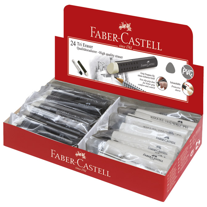 Gumica plastična Tri Faber-Castell 182336 bijelo-crna