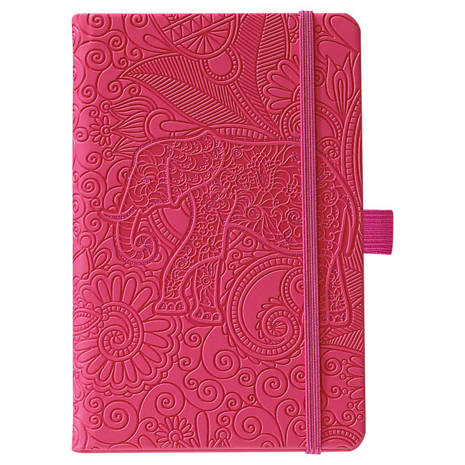 Notes Ivory  9x14cm karo s gumicom Elephant N6-642 bordo!!