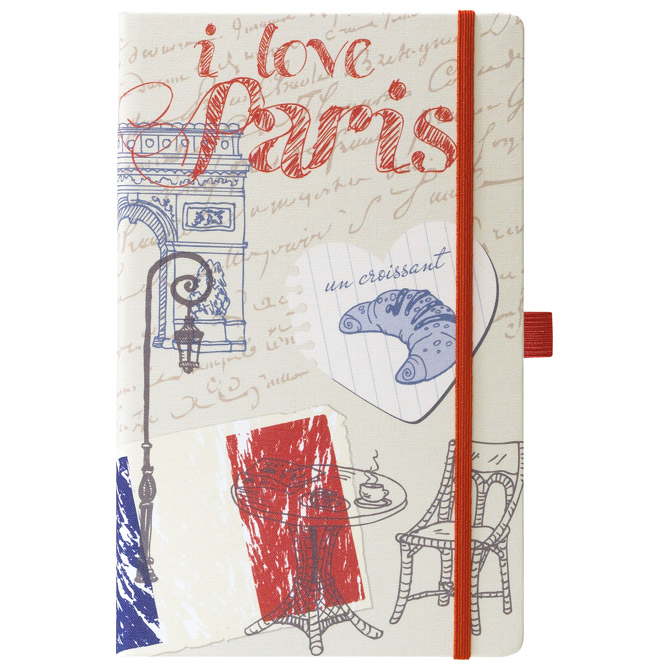 Notes Ivory  9x14cm karo s gumicom Traveller 05-009 Paris!!