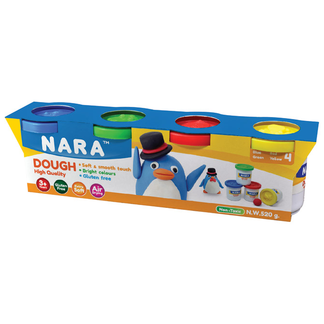 Plastelin 4bojex130g mekan (total 520g) Nara DO-520-4!!