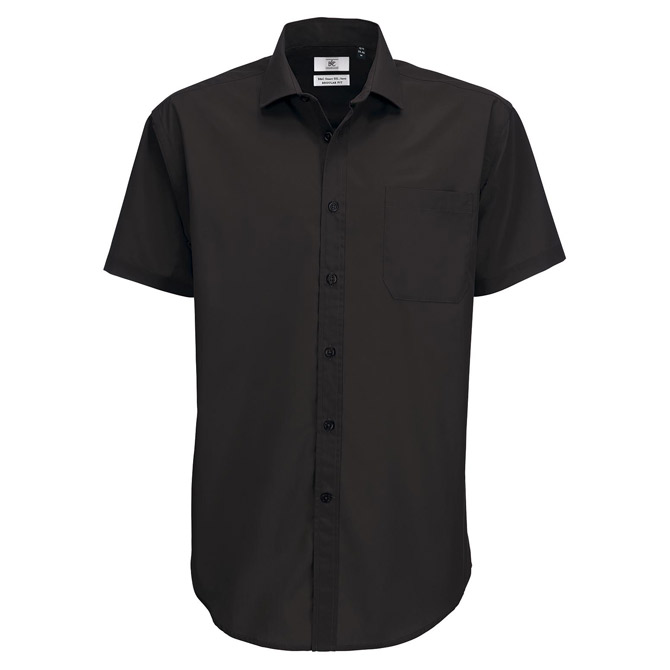 Košulja muška kratki rukavi B&C Smart 115g crna 3XL!!