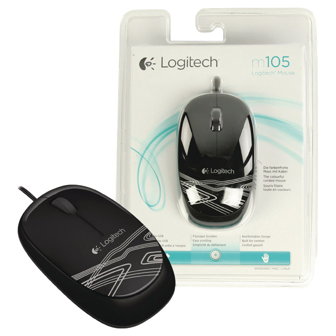 Miš usb 3tipke optički žični M105 Logitech crni blister!!