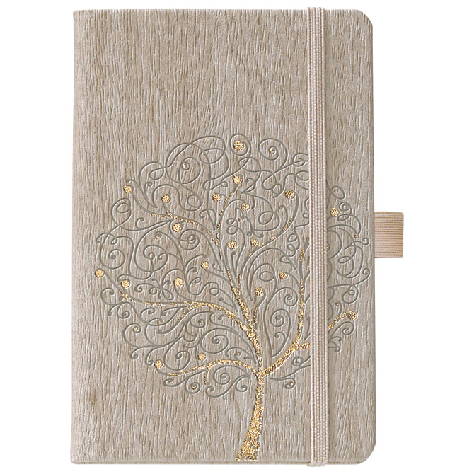 Notes Ivory 13x21cm crte s gumicom Tree N0-356 bež!!