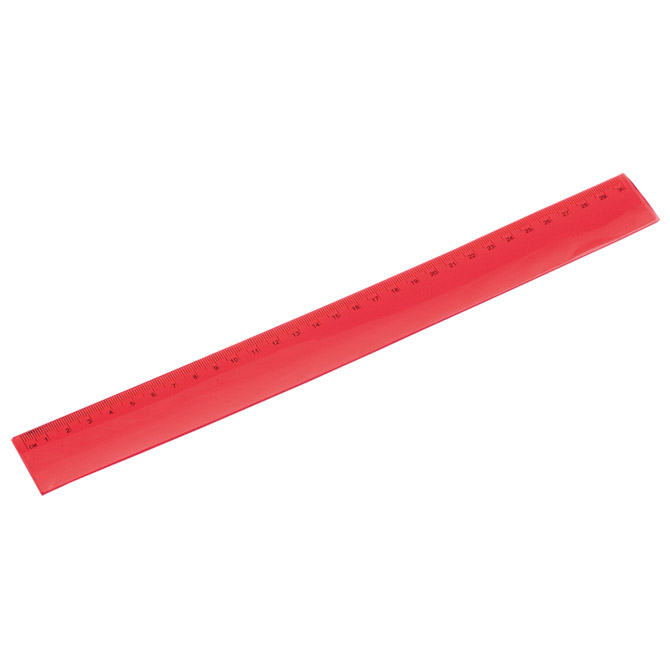 Ravnalo pvc 30 cm fleksibilno crveno!!