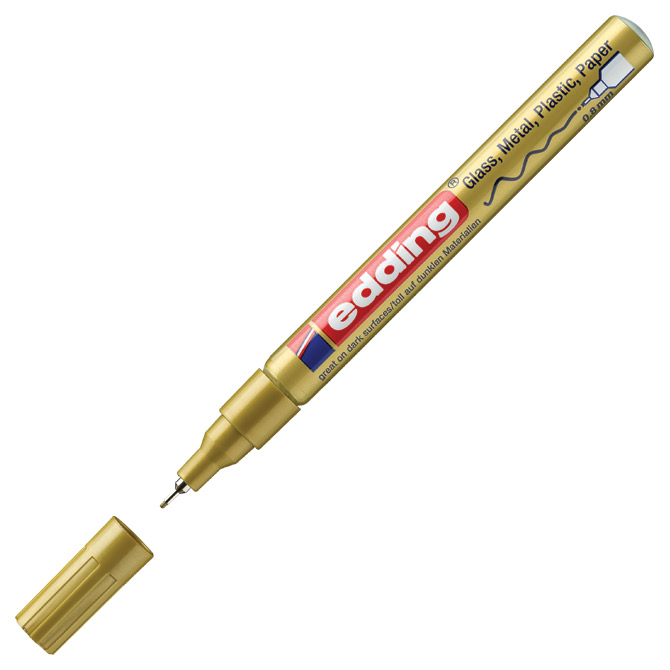 Marker permanentni lakirajući 0,8 mm Edding 780 zlatni