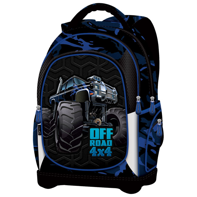 Ruksak školski anatomski lagan Monster Truck Connect crno-plavi!!