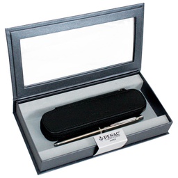 [000026562] Set poklon olovka multifunkcijska 3F Slim + etui kožni Penac srebrna