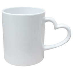 [900004498] Šalica 300ml keramička ručica oblik srca Connect bijela!!